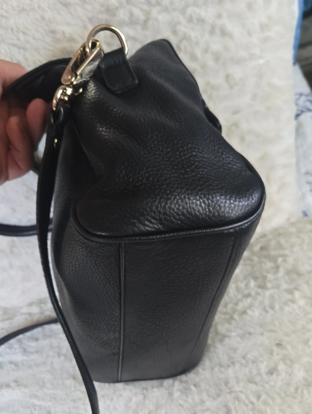 Kate Spade Black Pebbled Leather Satchel EUC